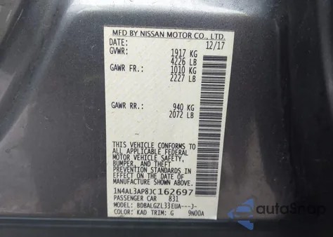 2018 Nissan Altima 2.5 S из США, поврежденный, VIN 1N4AL3AP8JC162697